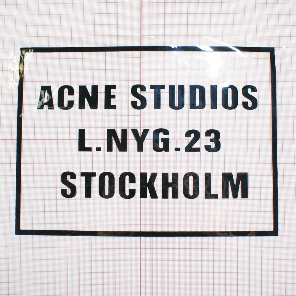 Аппликация клеенка пришивная прозрачная  "ACNE STUDIOS L.NYG.23....", 18*24см, черные буквы, шт. Аппликации Пришивные Резина, Силикон
