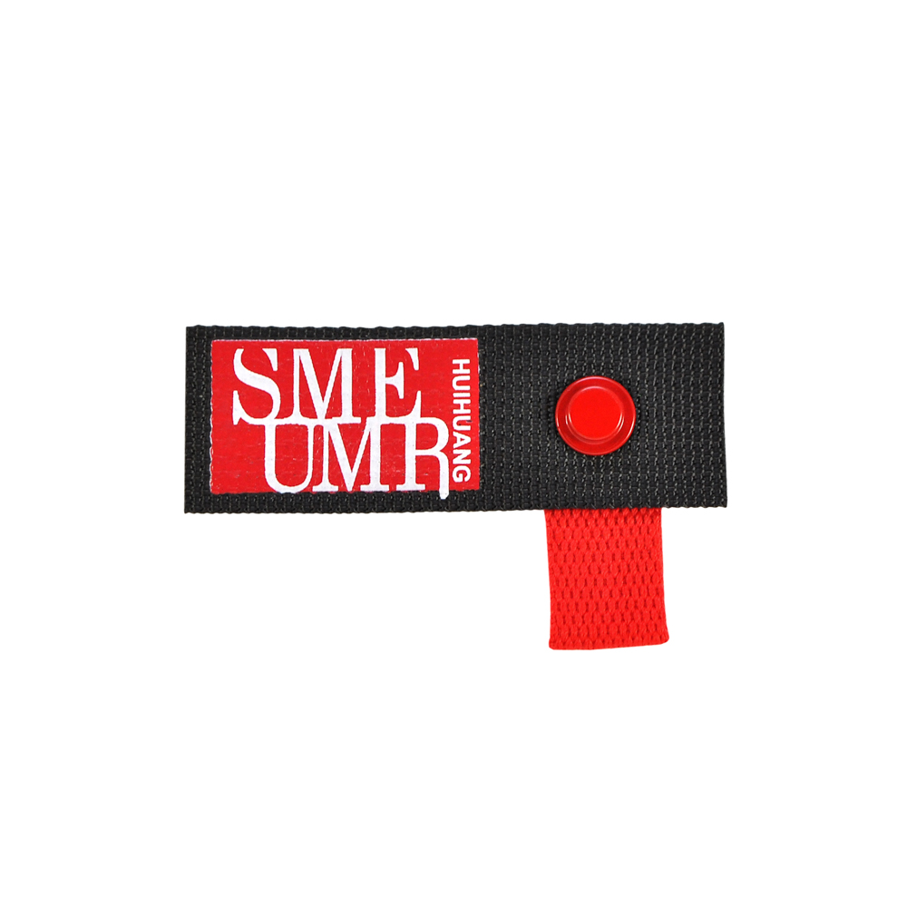 Лейба тканевая с хольнитеном SMEUMR, 7*2.5см, черный, красный. белый, шт. Лейба Ткань