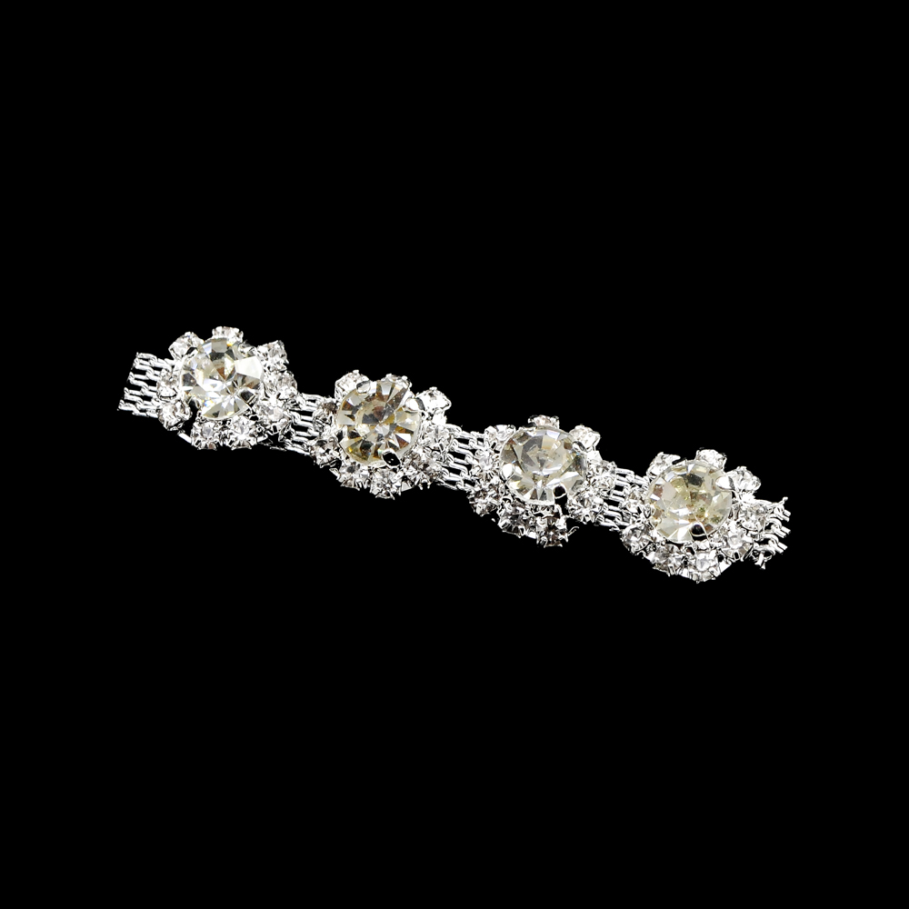 Декор металлический Цепочка со стразами Кружочки, 1,4см, серебро, crystal, ярд. Декор Металл Пришивной