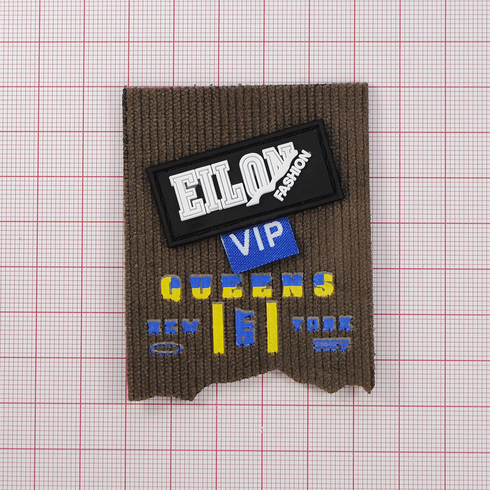 Лейба ткань и резина Eilon 5,5*7см, бел., чёрн., син., кор., шт. Лейба Ткань