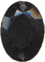 Стразы стеклянные пришивные овал плоский, округлый низ (13*18мм) черный, 1тыс.шт. Стразы пришивные