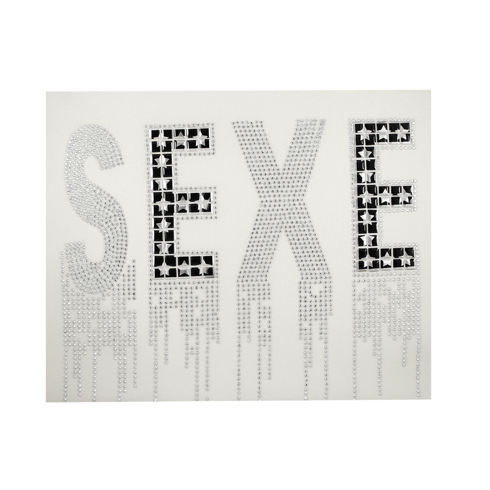 Термоаппликация из металлических страз SEXE, 22*18,5см, черный, белый, серебро, шт. Аппликации клеевые Рисунки из страз