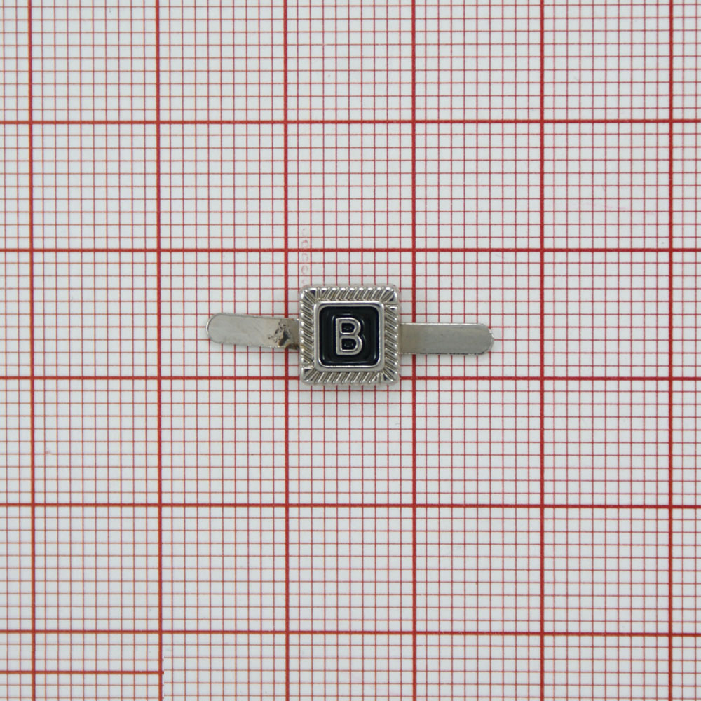 Краб металл B в квадрате 8*8мм nickel, шт. Крабы Металл Надписи, Буквы