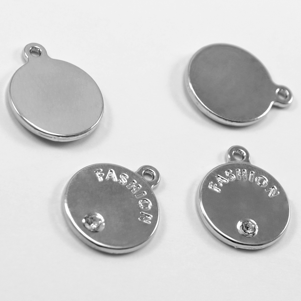 Подвеска металл FASHION 15мм, камень ss6 crystal 1шт, nickel, шт. Подвески