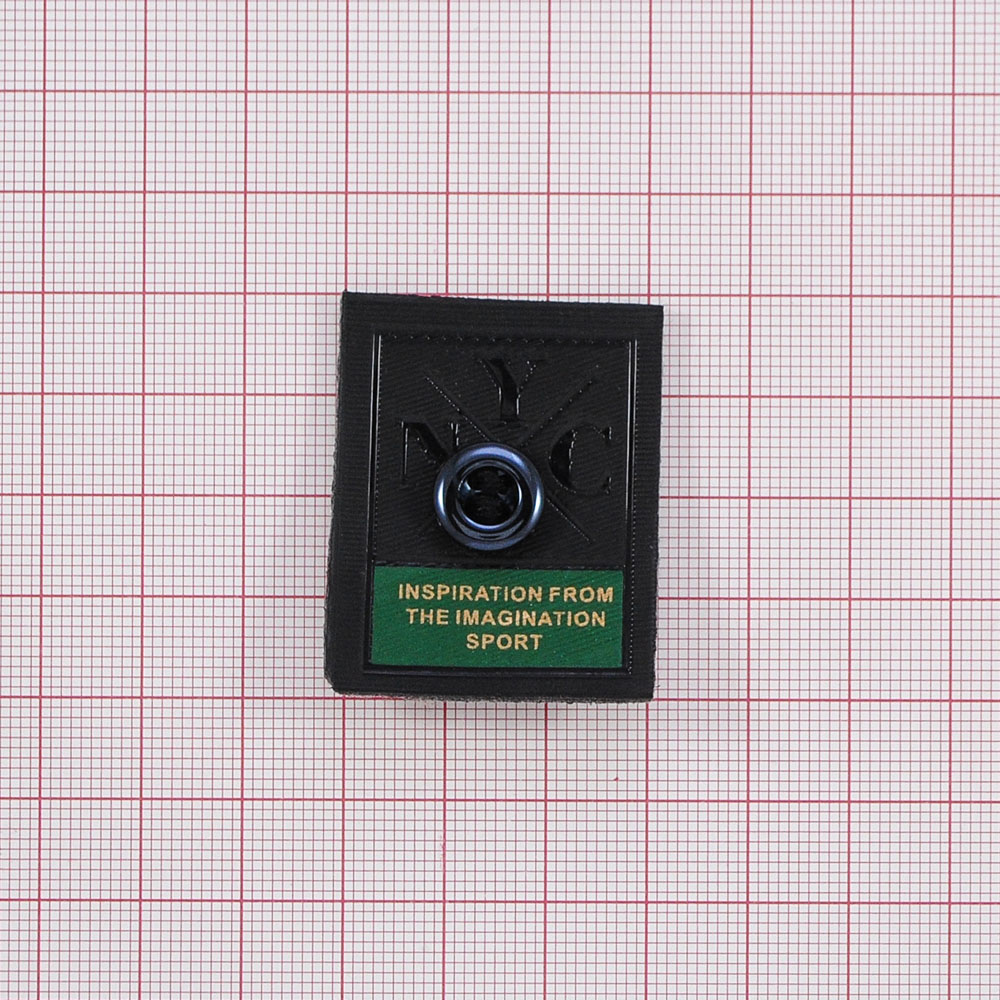 Лейба ткань, NYC, 3*4см, черный, серый, зеленый, шт. Лейба Ткань