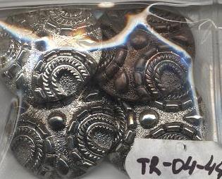 Пуговица TR-04-44 medn 27мм. Пуговица металлизированная