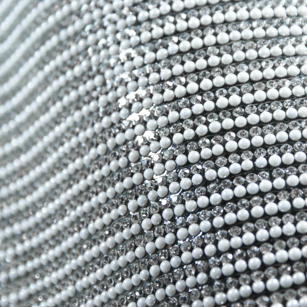 Стразы полотно клеевое №28 грядки белый жемчуг, белые камни, 40*24см, 1лист. Полотна из страз