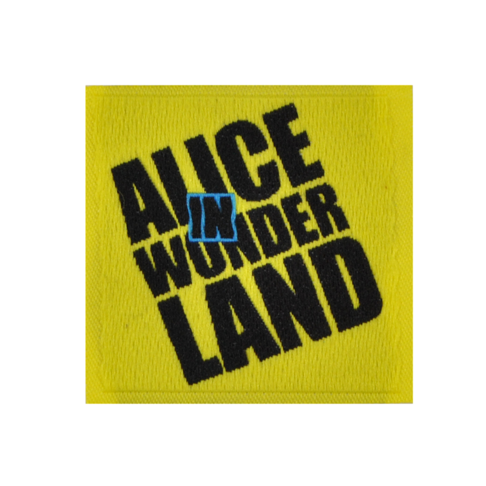 Лейба ткань Alice in Wonderland, 4*4см, черный, желтый, голубой, шт. Лейба Ткань