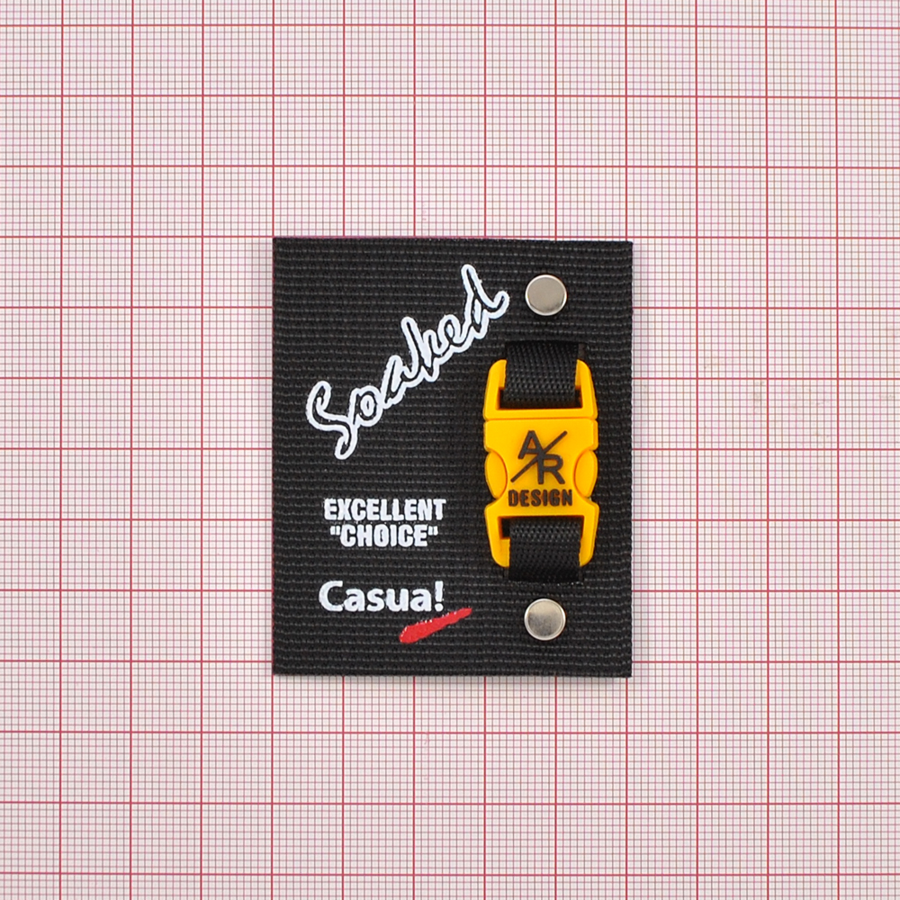 Лейба тканевая с хольнитенами Soaked, 5*6,3см, черный, белый, желтый, шт. Лейба Ткань