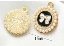 Подвеска металл с бантом, 1,5см, золото, черный, белый, шт. Подвески