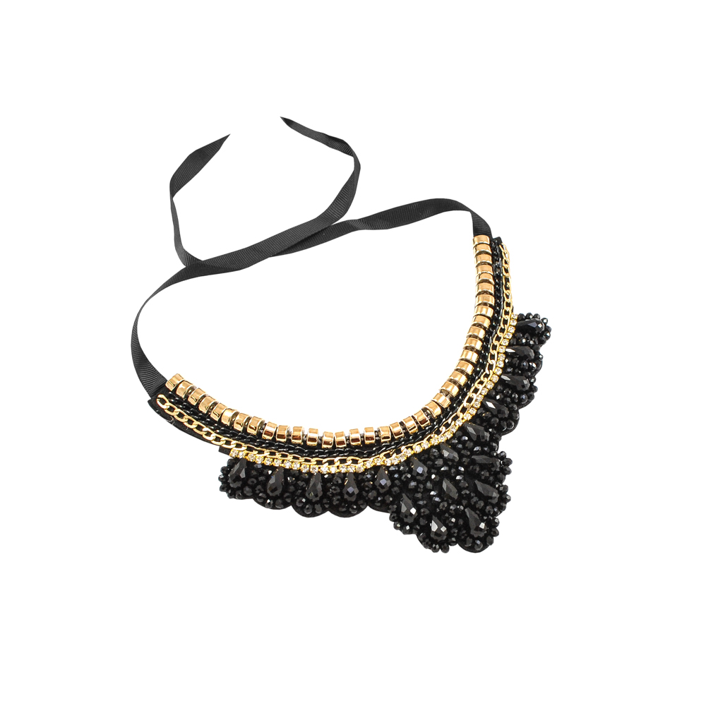 Воротник завязки, черный войлок, цепи, черный пластик камни, белые камни, шт . Воротники