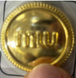Пуговица металл Miu, 23мм, золото шт. Пуговица Металл