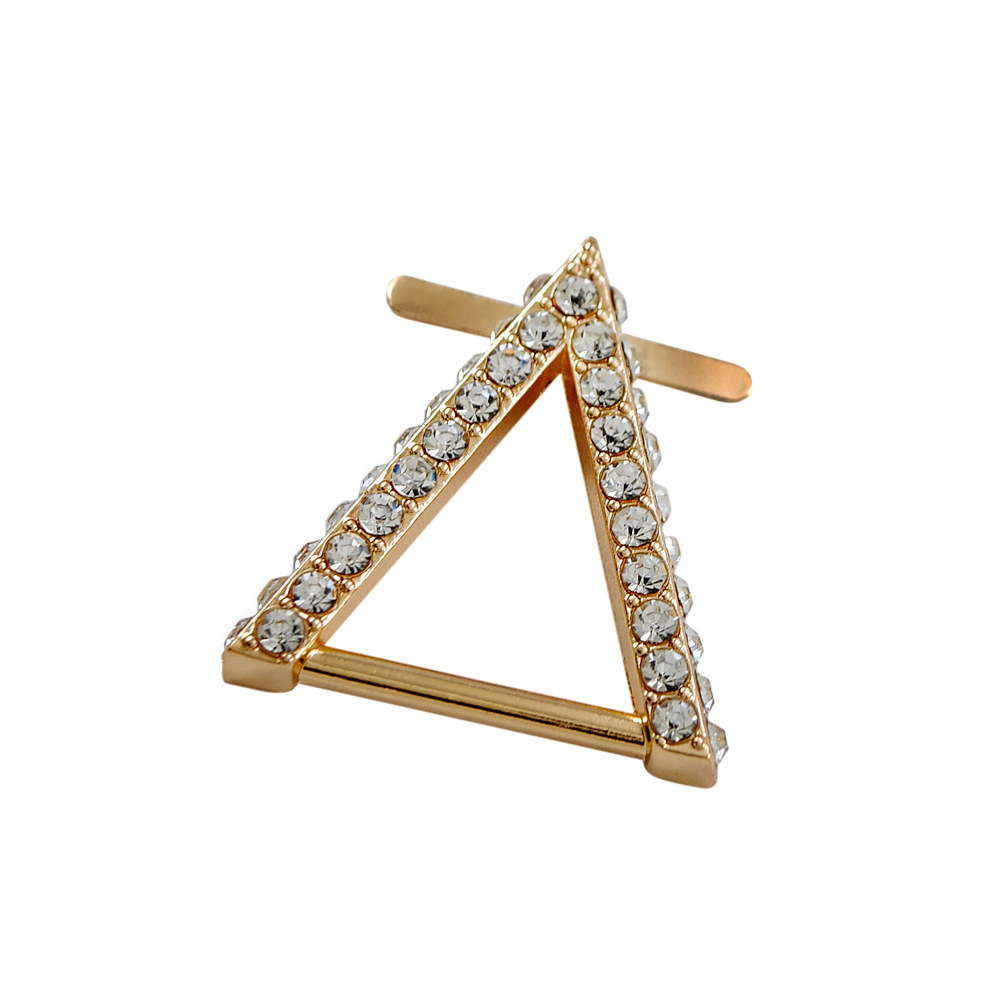 Краб камни и металл Треугольник, 3*3,3см, золото, белый, шт. Крабы Металл Геометрия Декор