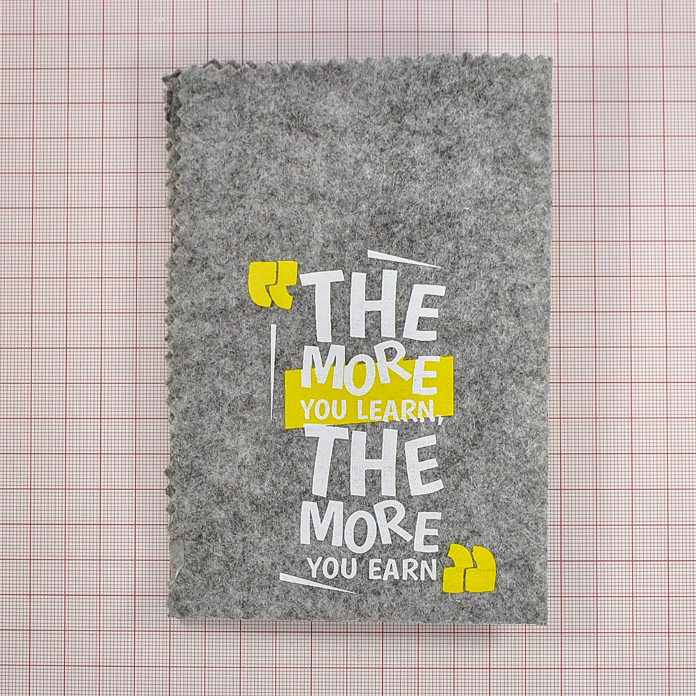 Термоаппликация №13-13 The more you learn… (текст) бело-желтая, 70*95мм, шт. Термопереводки Надписи