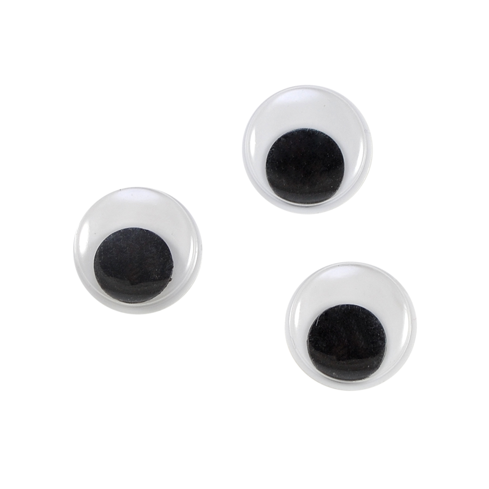 Глаз MR-22, круглый, белый, черный подвижный зрачок, 1тыс.шт. Глазики MR