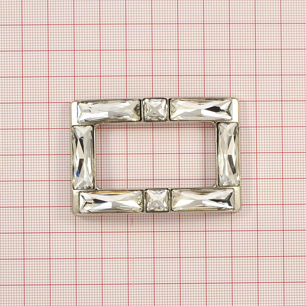 Краб металл Рамка Lego NIKEL, белые камни /65*45мм. Крабы Металл Геометрия Декор