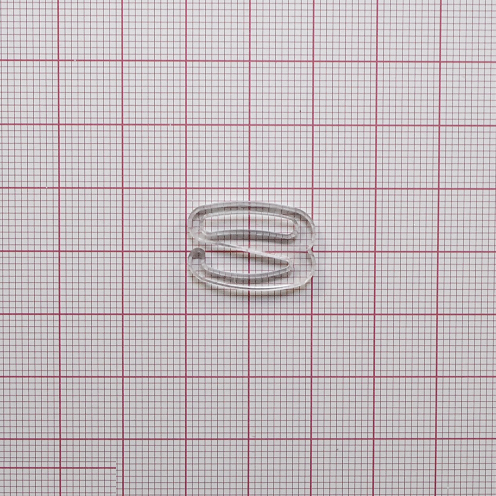 Крючок бельевой пластик 15*9,2мм (внутр.), 20,7*14,1мм (внешн.), прозрачный,1т.шт, уп. Крючок бельевой