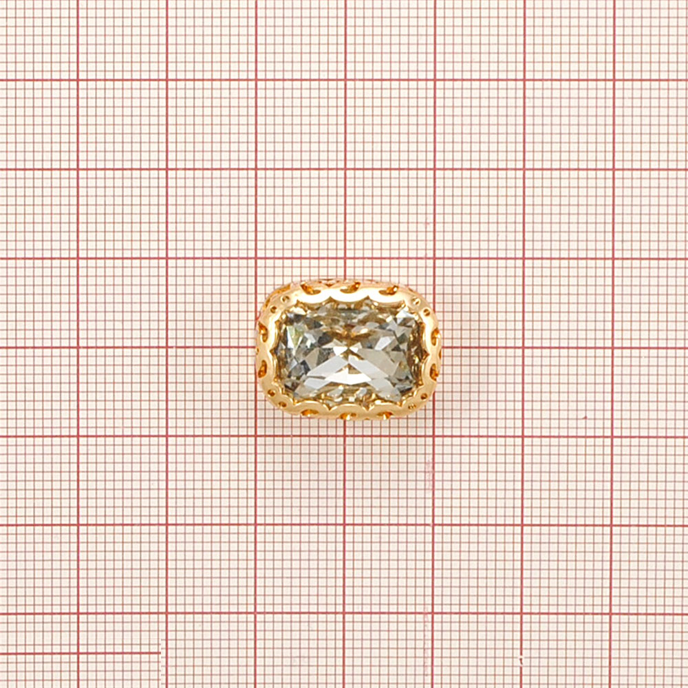 Декор металл пришивной Камень стекло 15*20мм, золото, black diamond, шт. Камень в оправе пришивной