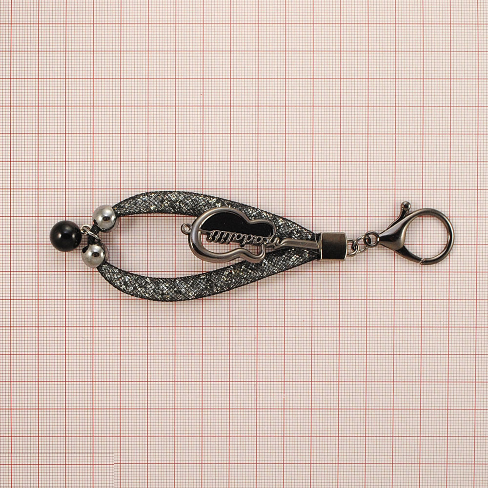 Подвеска металл Гитара, 15*3см, блек никель и черный, шт.. Подвески