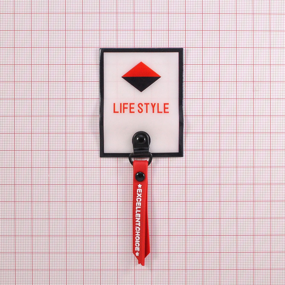 Лейба тканевая с подвеской LIFE STYLE, 5*12,5см, черный, белый, красный, шт. Лейба Ткань