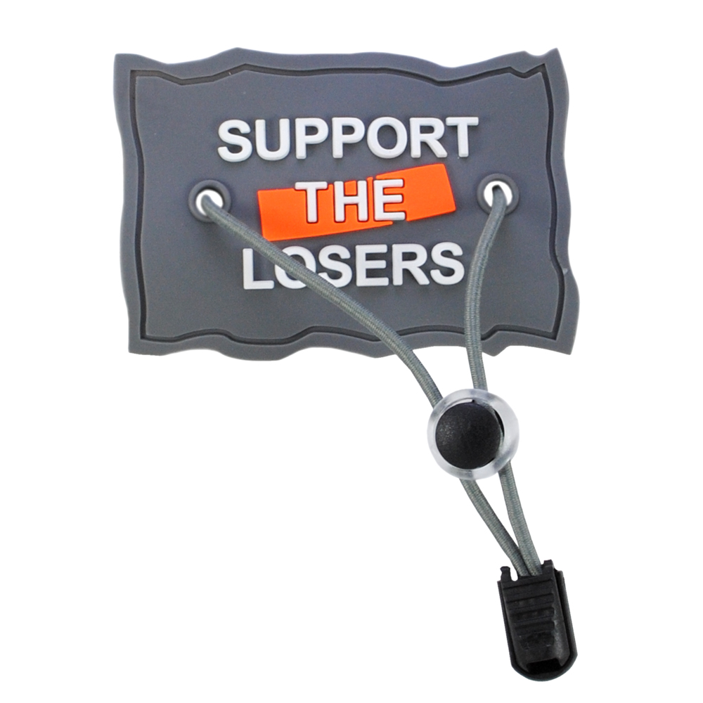 Лейба рез. Support the losers, 8,3*5,7см, бел., оранж., сер., шнурки с фиксатором, шт. Лейба Резина
