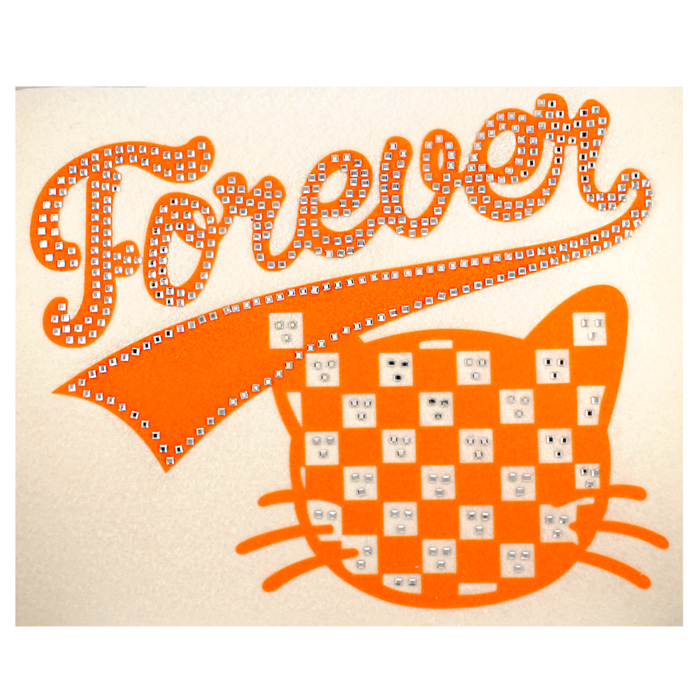 Термоаппликация тк. со стр. Кот Forever, 24*19,5см, оранж., шт. Термопереводки Ассорти