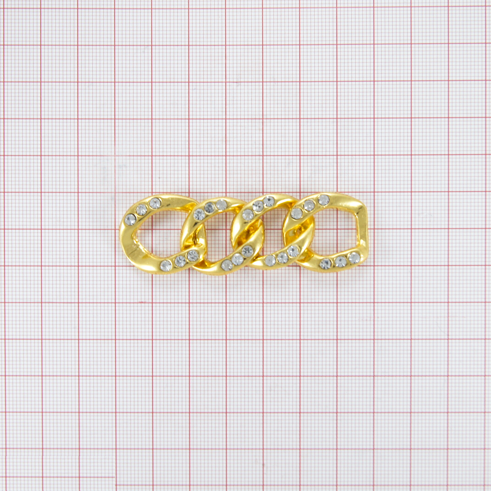 Перетяжка металл 11885 5мм GOLD цепь, камни . Пряжка, перетяжка