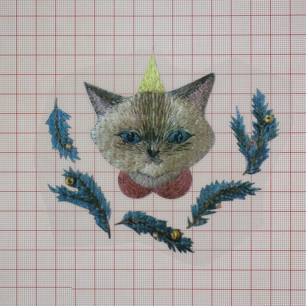 Термоаппликация Кот и ветки 12*10,3см, шт. Термопереводки Детские