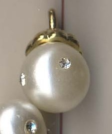 Подвеска Фонарик 12*20мм жемчуг белый с камнем, GOLD,  шт. Подвески