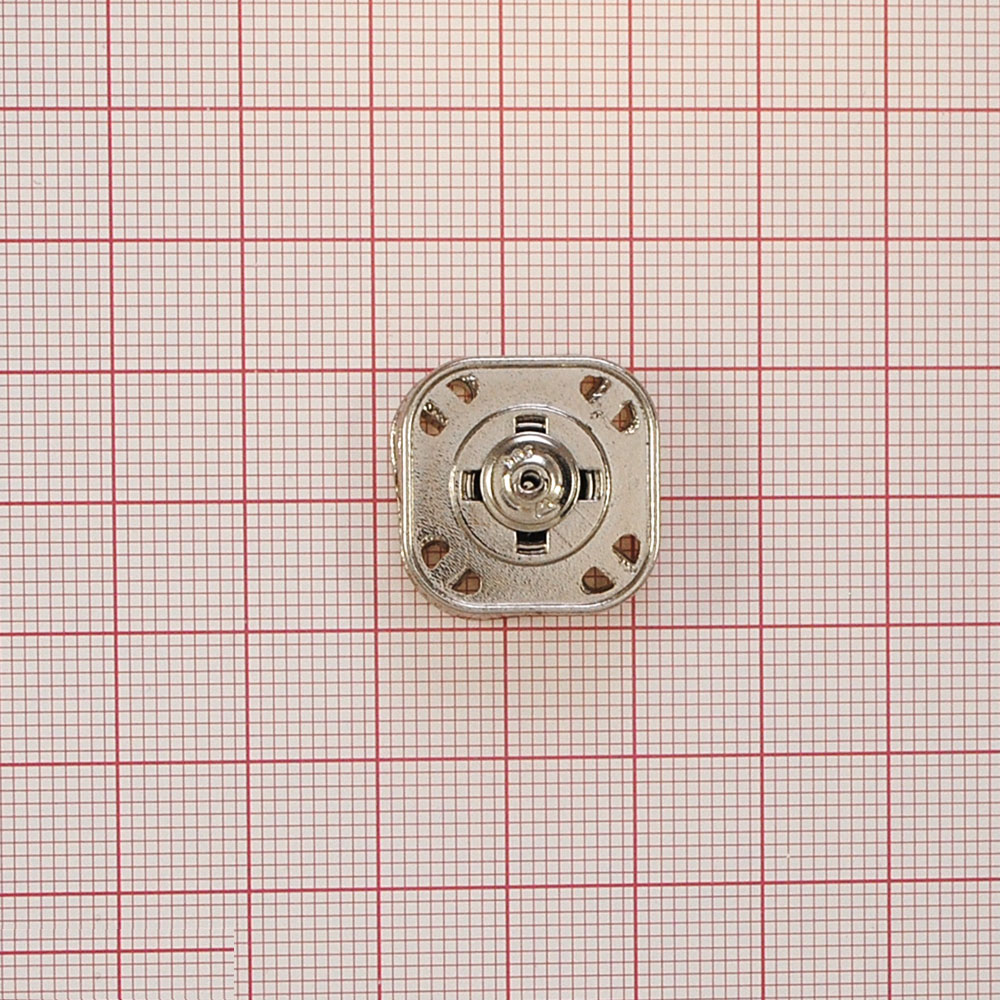 Кнопка металлическая пришивная потайная Квадрат полосы 15мм, никель, шт. Кнопка пришивная потайная