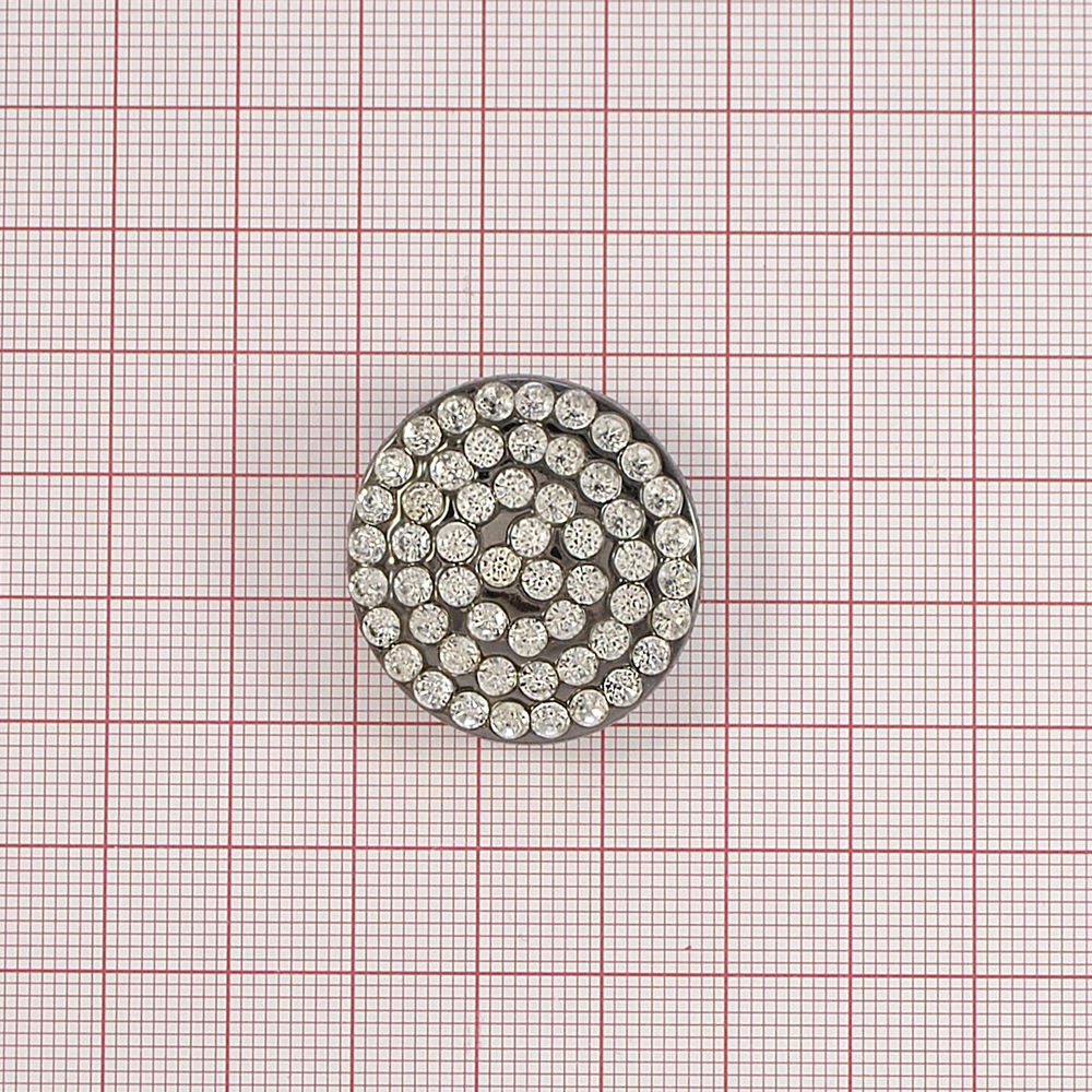 Краб металл F-5547 Подсолнух 27мм BLACK NIKEL, белые камни, шт. Крабы Металл Геометрия Декор