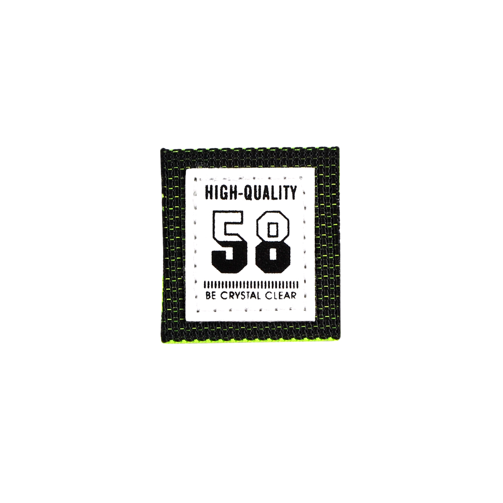 Лейба тканевая "58", 3,5*4см, черный, зеленый, белый, шт. Лейба Ткань