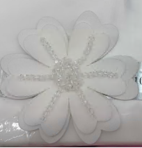 Брошь с бисером Цветок, 10*10см, белый, шт. Броши