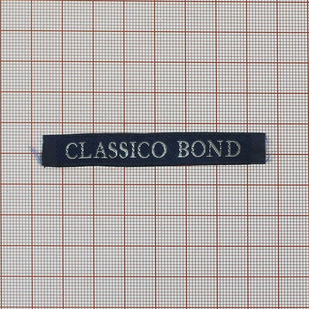 Этикетка тканевая вышитая Classico Bond. Вышивка / этикетка тканевая