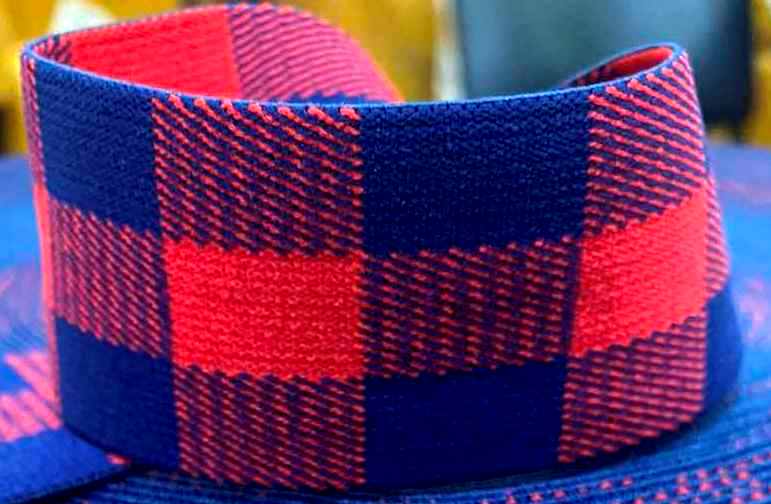 Резинка Клетка 4см красный, синий, 50ярд. Резинка