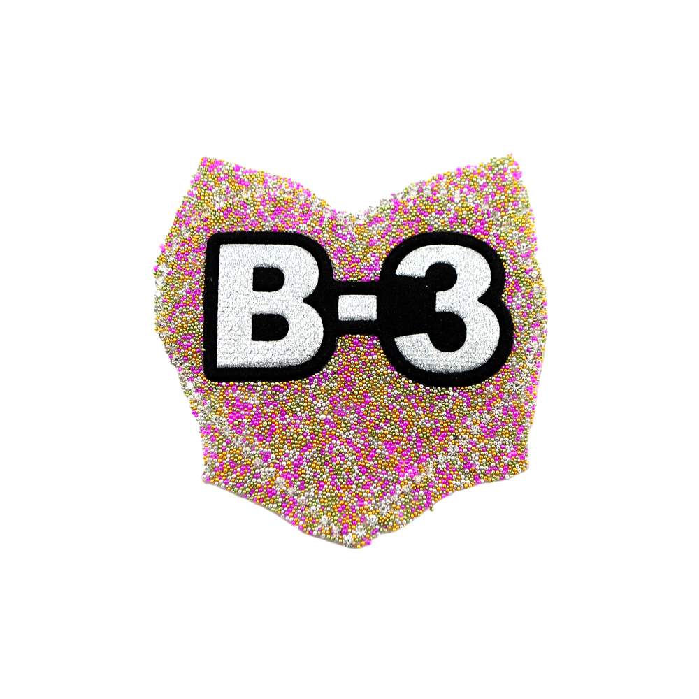 Аппликация клеевая глиттер стразы Сердце B-3 7*6,5см серебро глиттер, розовый, белые камни, шт. Аппликации клеевые Глиттер