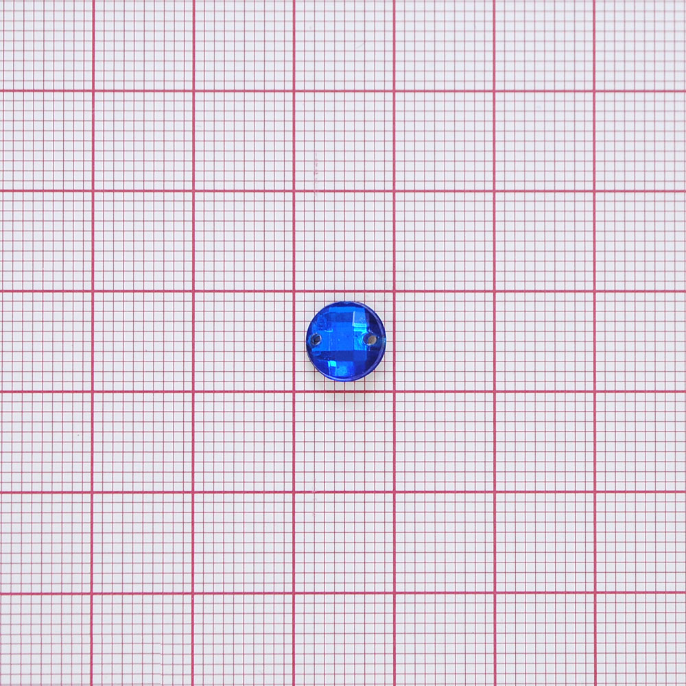 Стразы Д пришивн. круг 8мм темн-голубой 9, 1тыс.шт. Стразы пришивные