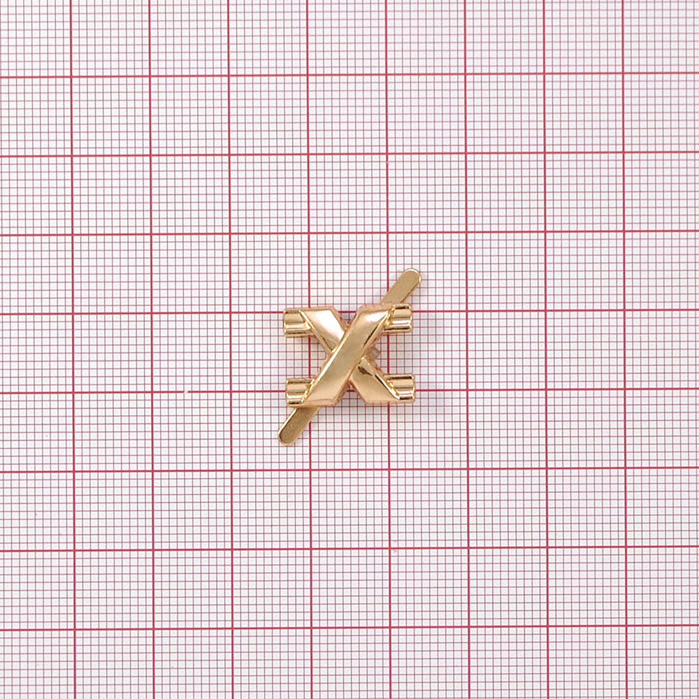 Краб металлический X 17*13мм GOLD, шт. Крабы Металл Геометрия