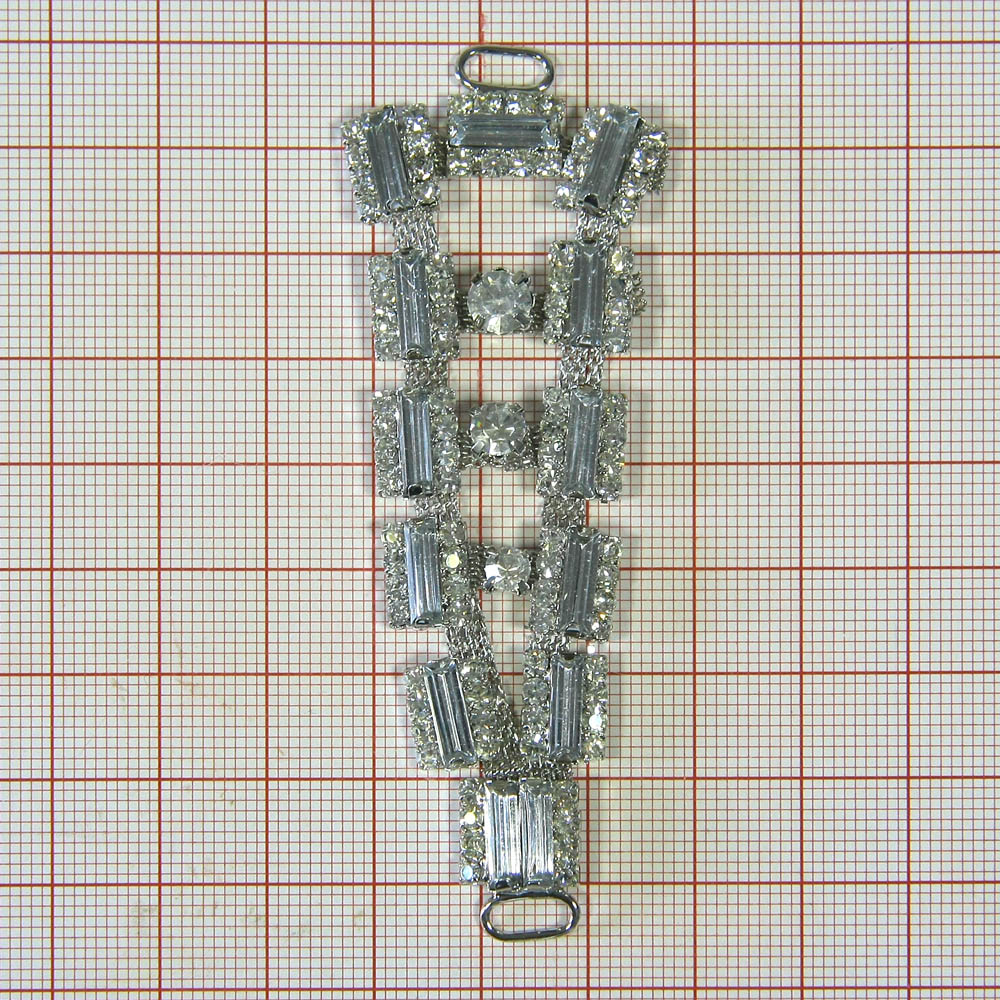 Укр.стекл.  91042 /перетяжка/ NIKEL. Перетяжка металл со стразами