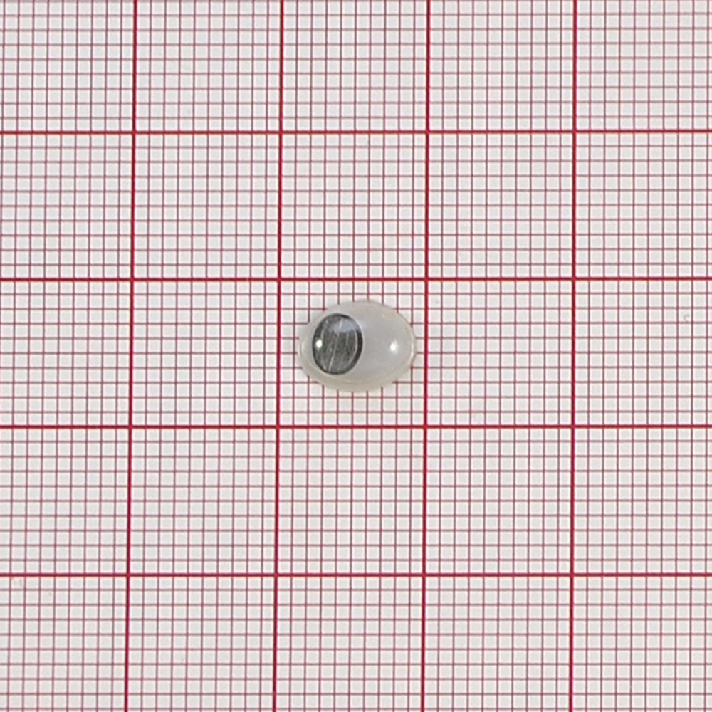 Глаз M-08, овал 6*8мм, белый, черный подвижный зрачок, 1тыс.шт. Глазики M