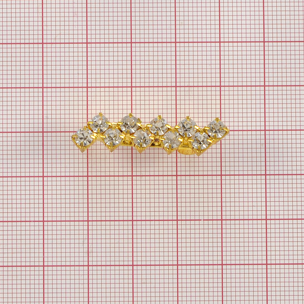 Брошь стекло, GOLD /twiх плотный/. Брошь