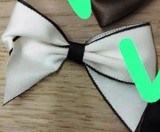 Аппликация тканевая пришивная Бант, белый, черный, шт. Аппликации Пришивные Цветы Банты