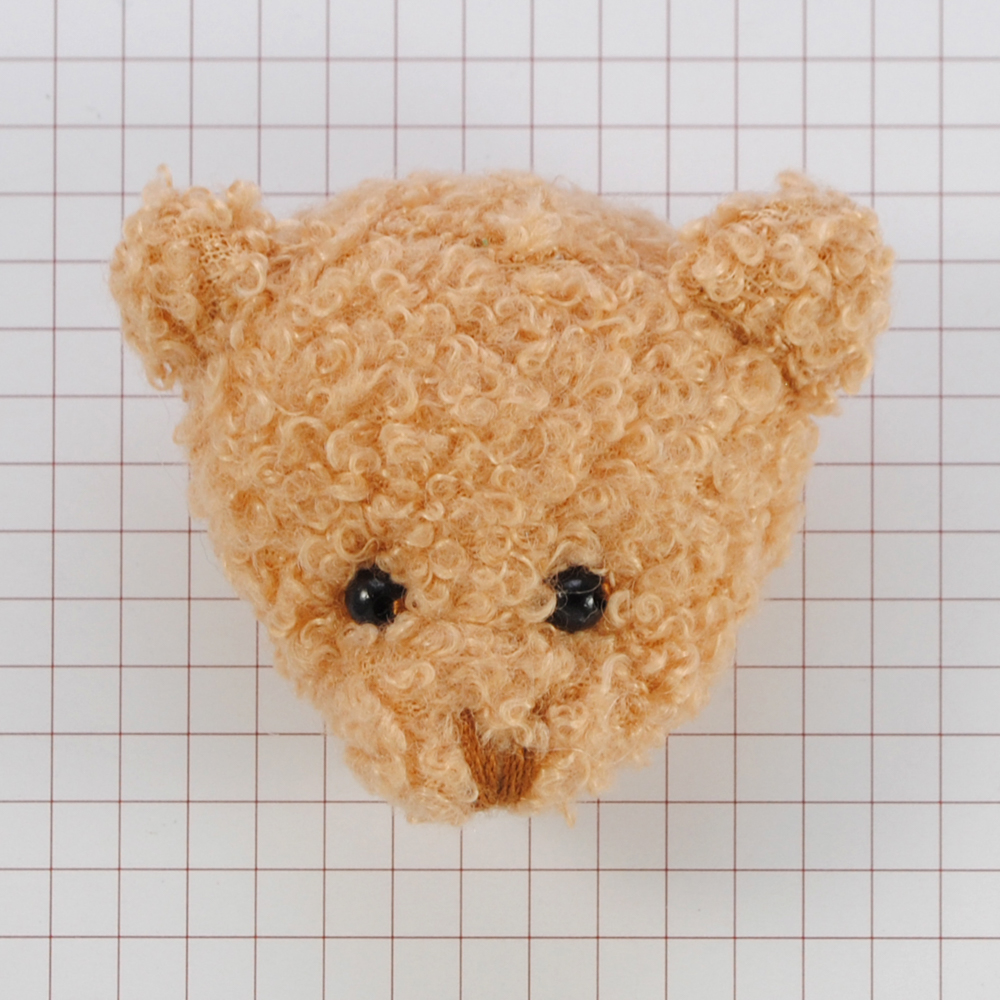Аппликация тканевая пришивная детская Букле мишка, 5,5*4,5см, светло-коричневый, шт. Нашивка Детская