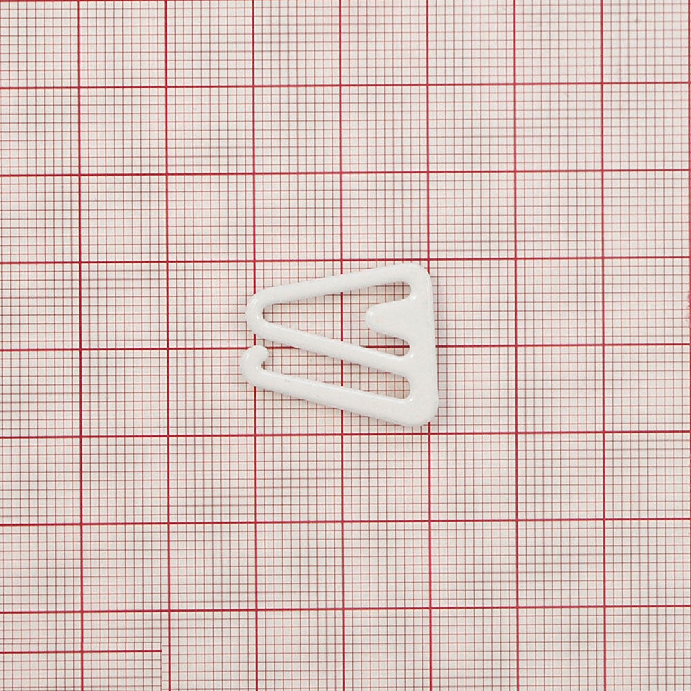 Крючок бельевой металл косой, 18*12,7мм (внутр.), 22,6*18,8мм (внешн.), белый, 1т.шт, уп. Крючок бельевой