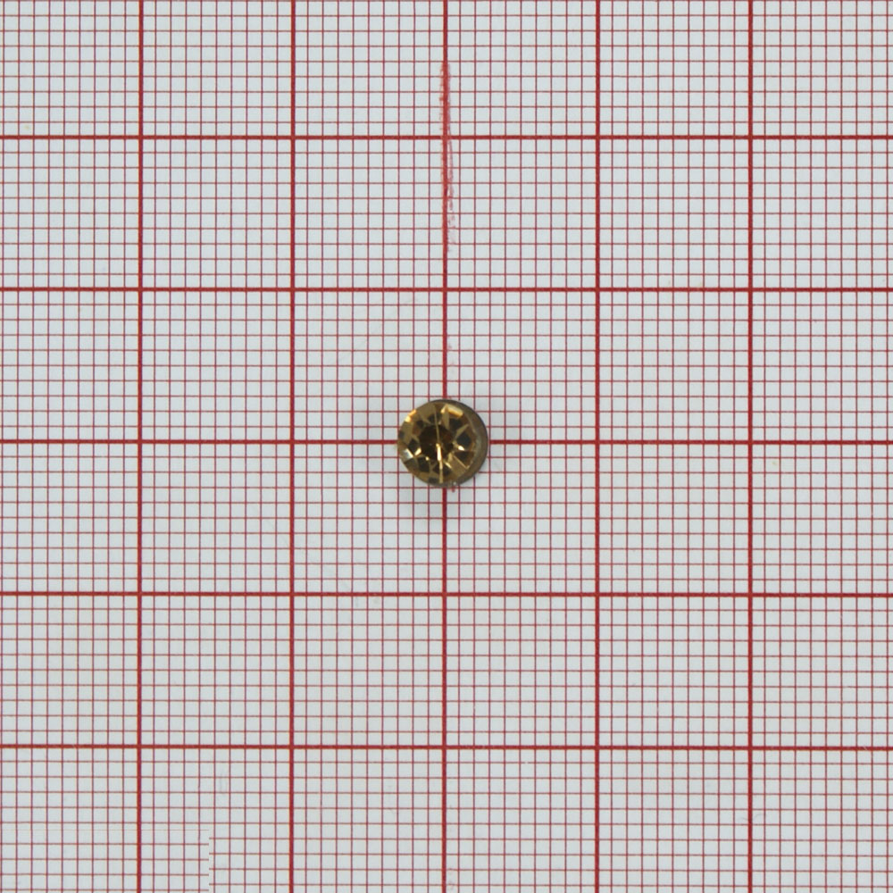 Украшение металл Камень 5мм NIKEL, топаз /выпуклый над металлом/, 1т.шт. Декор Металл на ножке (для кожи, резины, ткани)