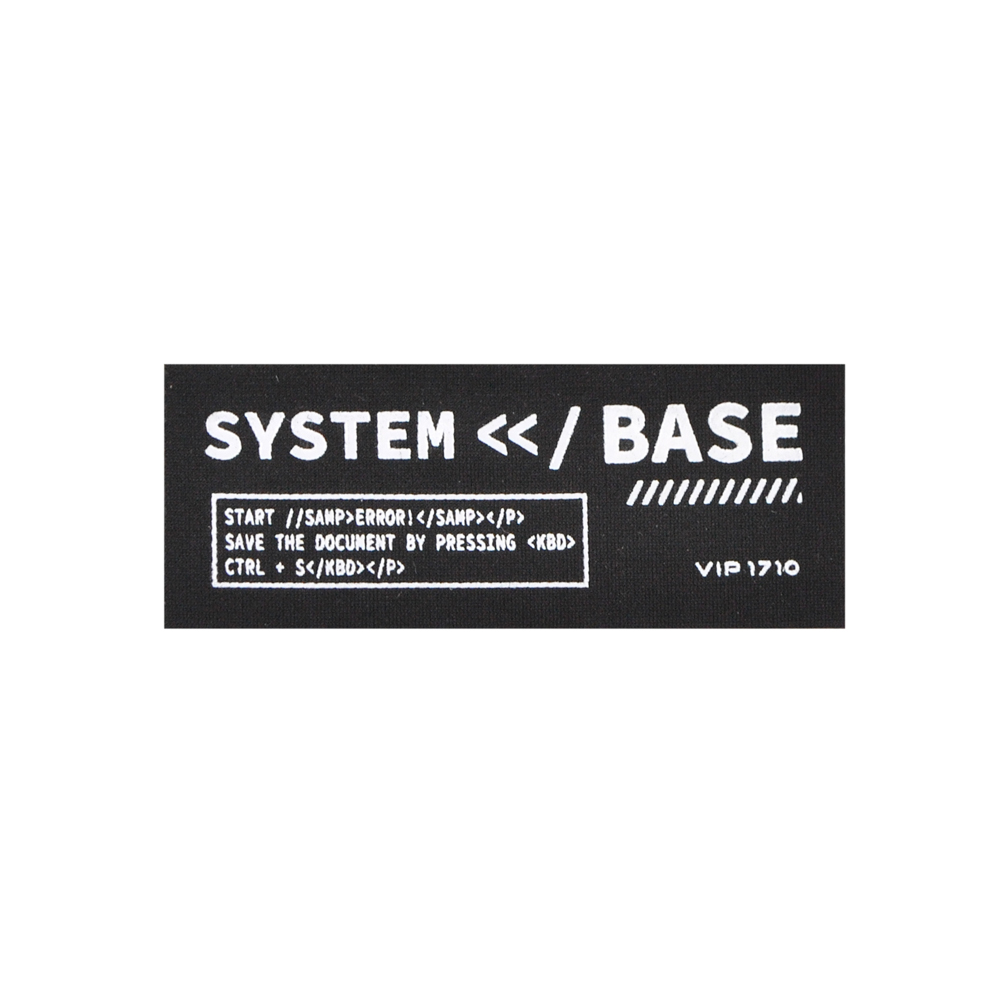 Лейба тканевая System Base, 2.5*6см, черный, белый, шт. Лейба Ткань