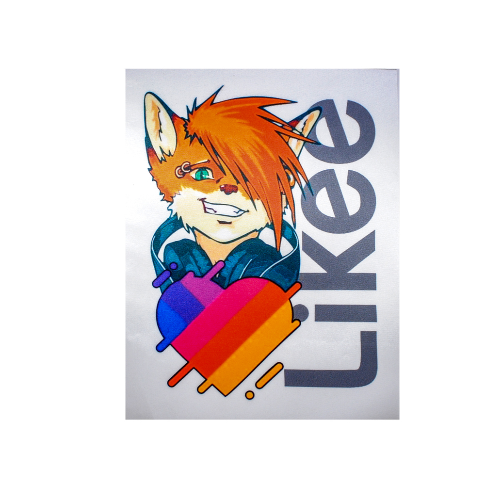 Аппликация пришивная Likee Fox furry DJ Лис-диджей 19*24см, разноцветный, шт. Аппликации Пришивные Постер