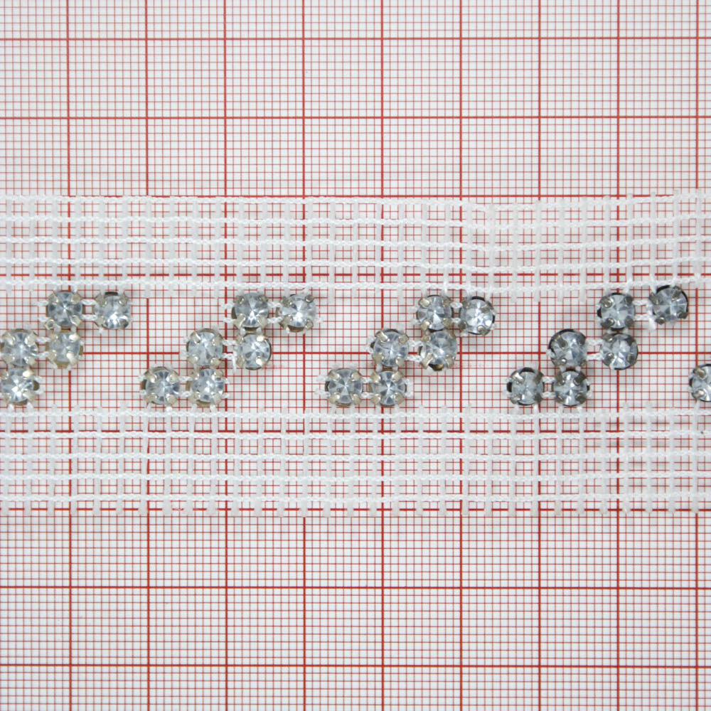 Тесьма декоративная стекло Т- 6 /диагональная/ 9м. Тесьма Стекло