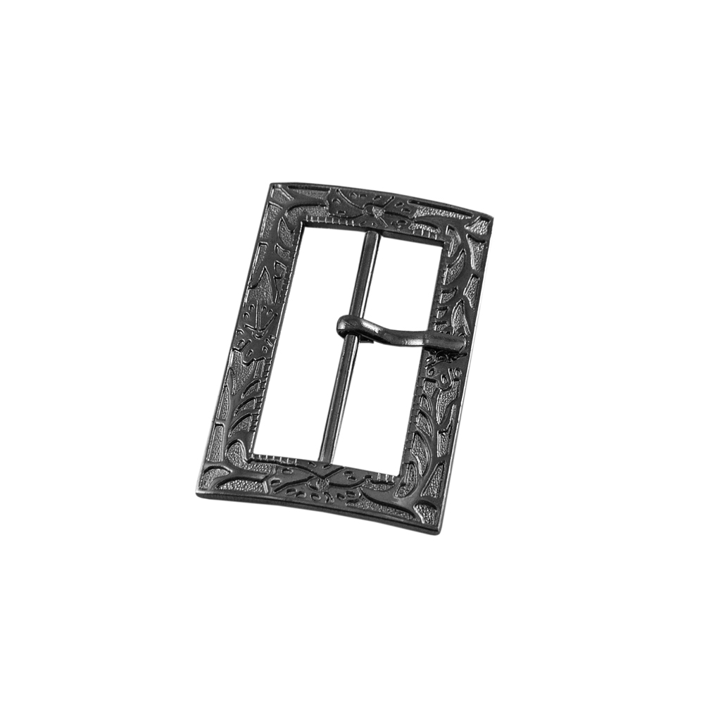 Пряжка металл 4893 цветочный узор, BLACK NIKEL, 4см . Пряжка