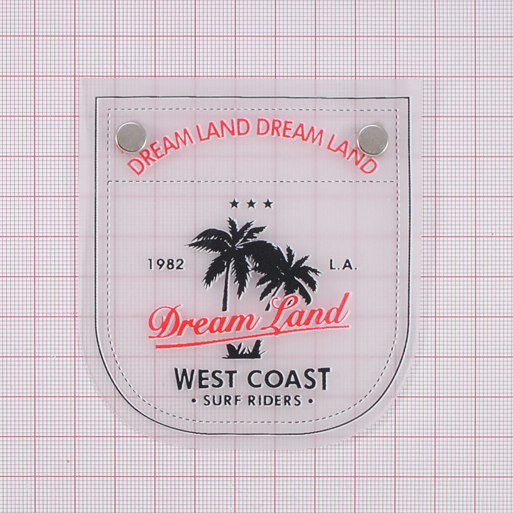 Лейба клеенка Карман с блочкой Dream Land, 8,5*9см, черный, красный, прозрачный, никель, шт. Лейба Клеенка